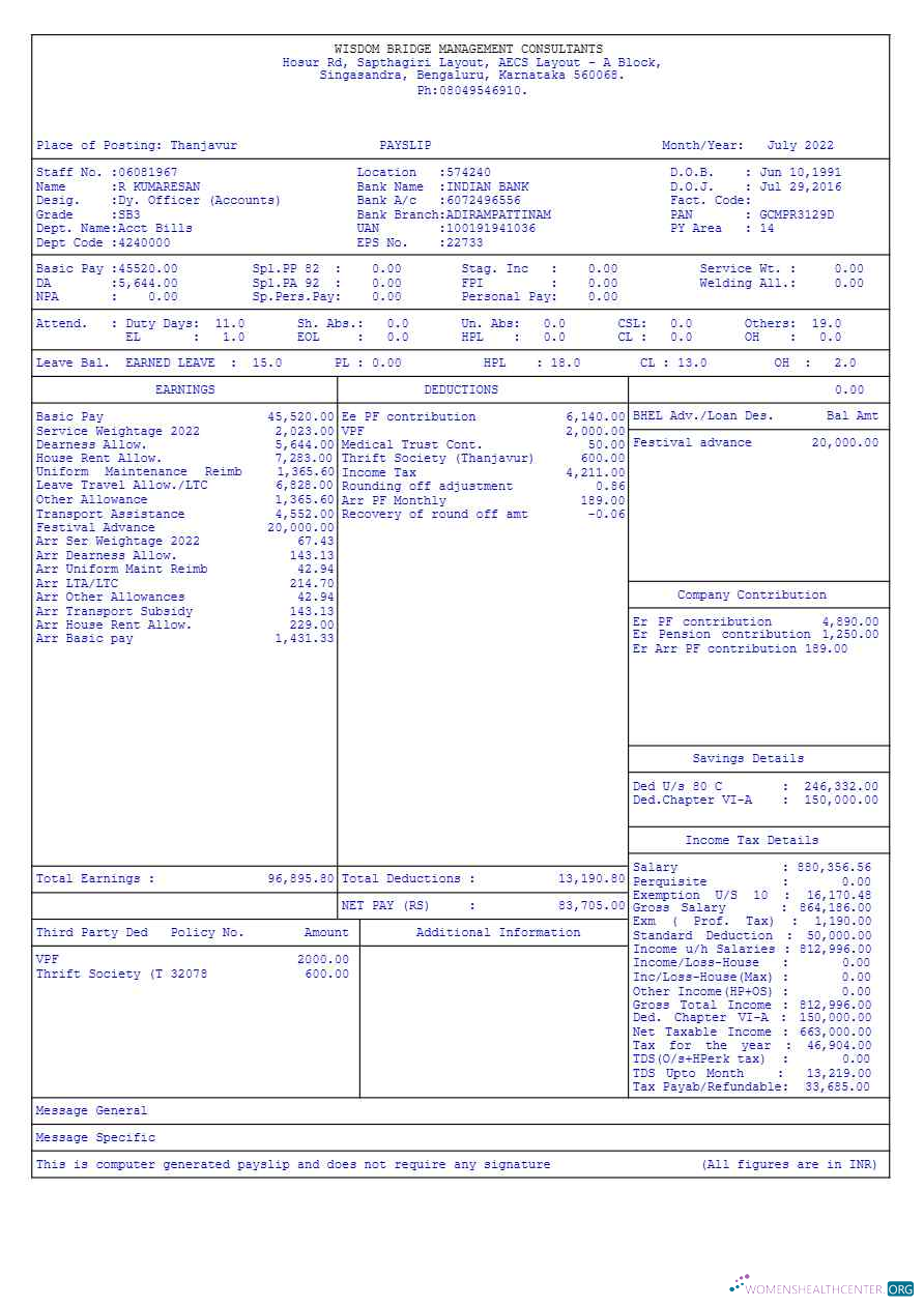 Download Wisdom Bridge Management Consultants payslip template in Word and PDF formats.pdf, 3 Photoshop template